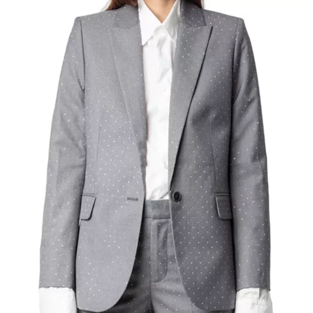Zadig & Voltaire Gray Rhinestone Blazer